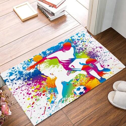 Soccer Football Game Sport Under A Pet Water Food Bowl Bathroom Accessories Set Boot Shoes Scraper Floor Carpets Area Runners