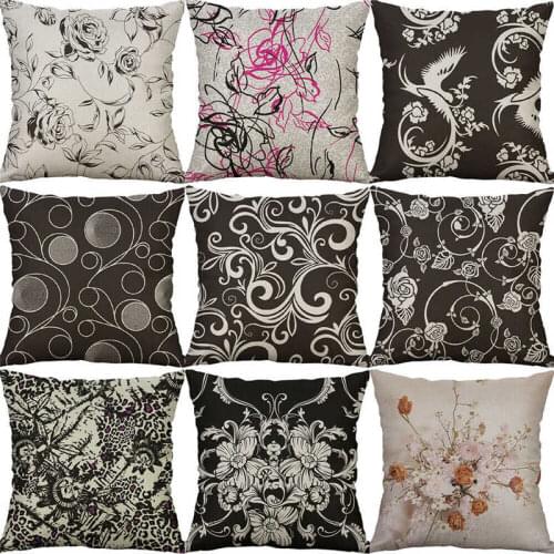 Flower Printing skin-friendly Décor Cover Cotton Pillow Linen Cushion Case Home