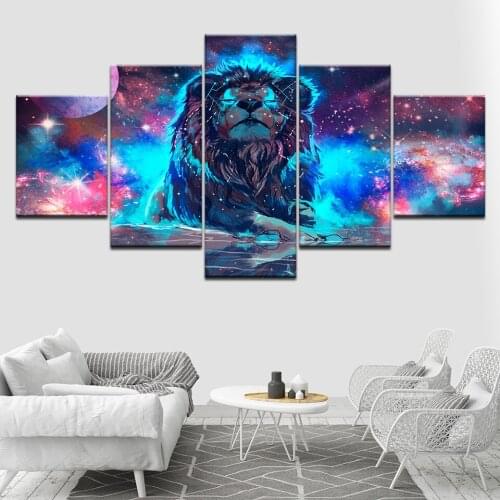 Canvas Painting Nebula Lion 5 Pieces Canvas Wall Art Painting Modular Wallpapers Poster Print for living room Home Decor