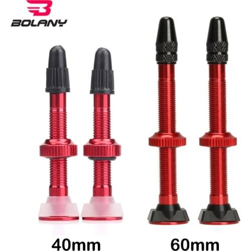 Bolany 1 Pair Bike Extender Valves F/V 40mm/60mm AL MTB Road Bicycle Vacuum Tube Valve Cores For Tubeless Tire Bike Accessories