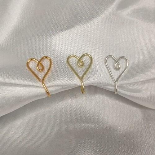 1PCS Fashion Stainless Steel Nose Studs Heart Shape Multicolor Nose Rings Nose Studs Hooks Nose Piercing Body Piercings Jewelry