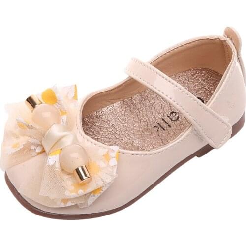 Leather Girls Shoes Sweet Party Shoes for Baby Princess Shoes Kids Children Flats Dress Shoe Soft Bottom SOB008