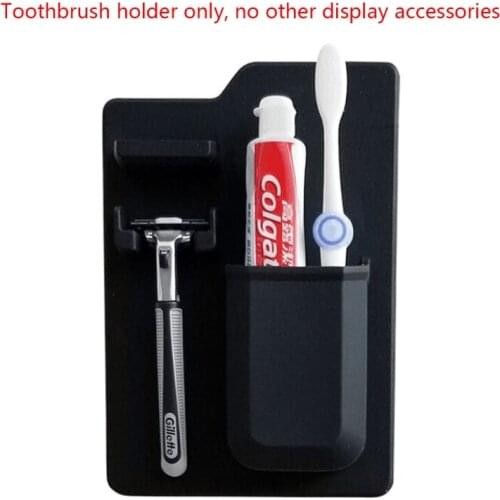 Creative Silicone Toothpaste Toothbrush Holder Wall Mounted Razor Storage Organizer Bathroom Accessories K0AB
