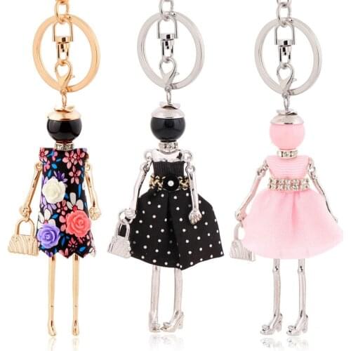 Statement beauty keychain charms lovely gifts key chain flower jewelry 2020 charms fashion women accessory