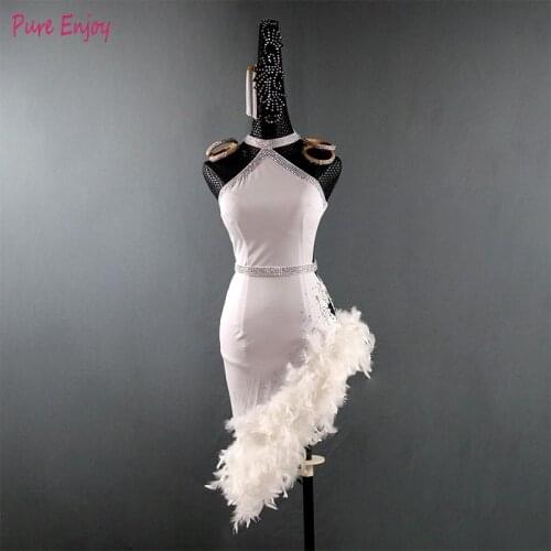 Latin Dance Competition Dress Women Latin Dress Feathers Dance Wear Women Dance Costumes Salsa Dress Samba Costumes