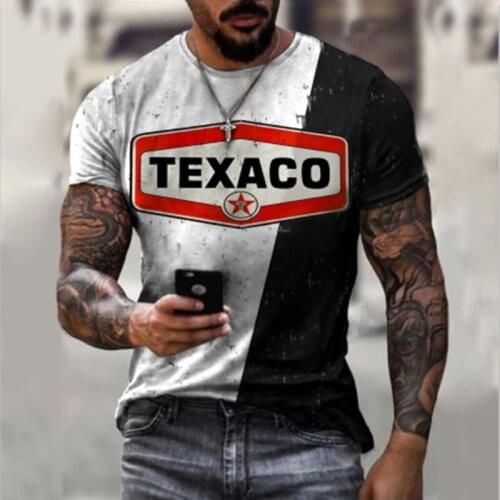 Summer Alphabet Texaco Style 3d-printed Shirt Men/women Sportswear Harajuku Casual T-shirt Mens Extra Large T-shirt