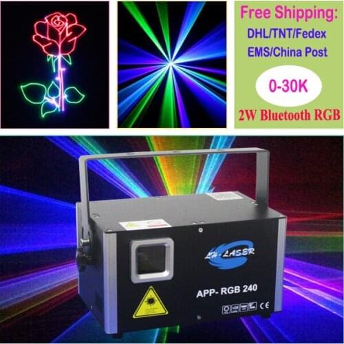 LH-LASER 2W DMX ILDA Remote Bluetooth APP Edit RGB Animation DJ Stage Lighting