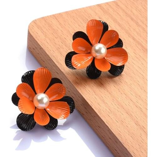 Boho Cute Flower Earrings for Women Korean Jewelry Girls Gifts Fashion Pearls Earring Boucles D'oreilles Aretes De Mujer 2021