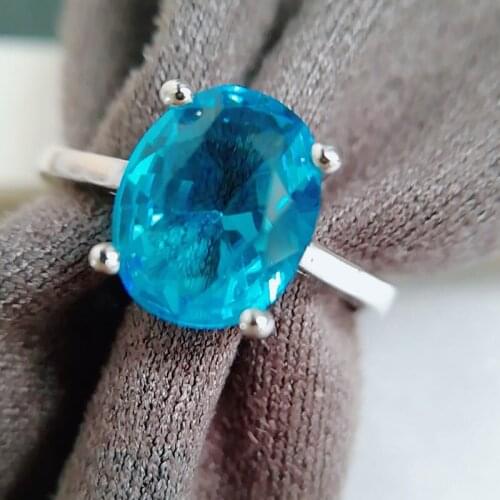 Fashionable Simple 925 Sterling Silver Blue AAA Zircon Ring Jewelry Ring Wholesale Sapphire Ring