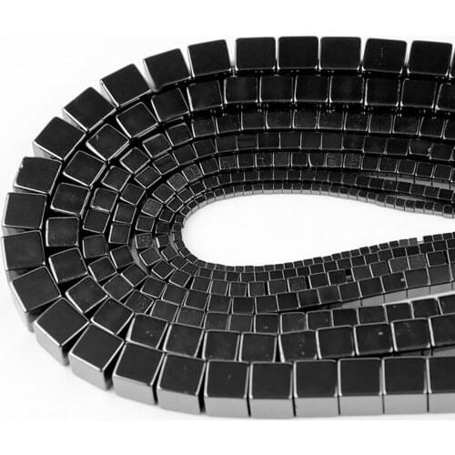 Natural Beads Black Hematite Cube Beads For Jewelry Making 15" Strand DIY Bracelet Necklace Accessorries For Women Gifts 6 8mm