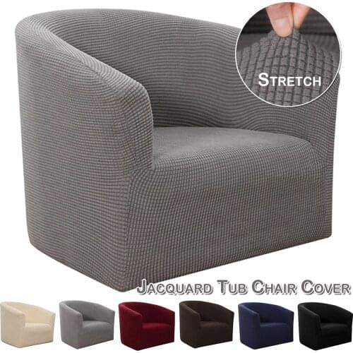 Solid Stretch Spandex Coffee Tub Sofa Armchair Elastic Seat Cover Washable Furniture Slipcover Chair Decor Home Textile D30