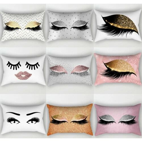 Eyelash Pillow Case Creative Pillow Cases Sofa Throw Cushion Cover Throw Comfortable Bed Waist Pillow Cases Home Decor