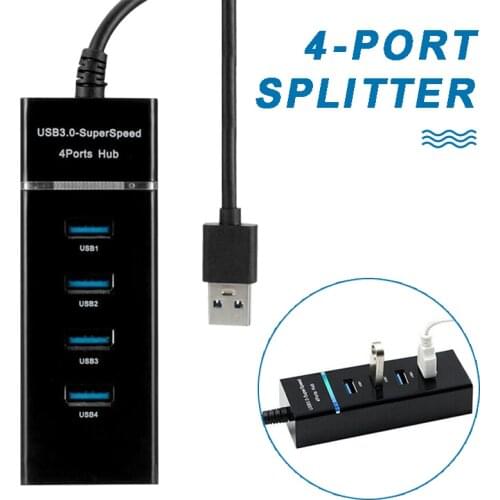 Portable USB 3.0 Hub Super Speed 5Gbit/s Converter For PC Laptop Computer Accessories 4 Port USB Adapter Splitter Cable 30cm