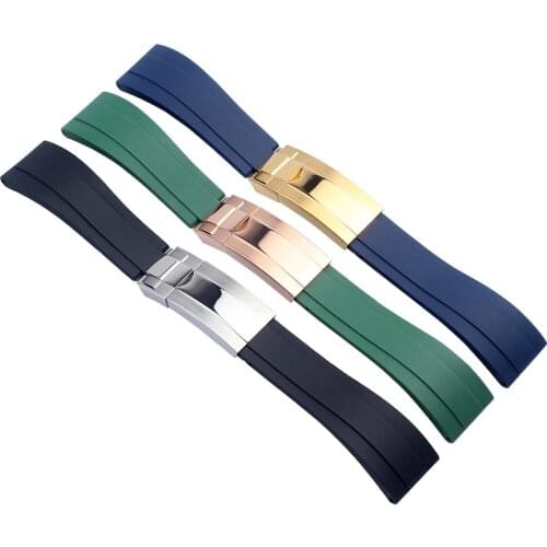 20mm 21mm Strong Flexibility Rubber Silicone Watch Strap bands For Role Cosmograph Daytona GMT Submariner Watchbands bracelets