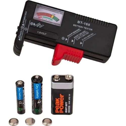 BT-168 AA/AAA/C/D/9V/1.5V Batteries Universal Button Cell Battery Colour Coded Meter Indicate Volt Tester Checker BT168 Power AA
