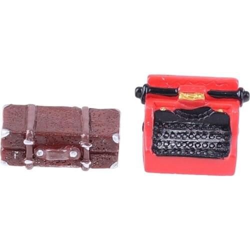 Stimulation Vintage Suitcase Typewriter Dollhouse Miniature 1:12 Scale Fairy Doll Home Life Scene Furniture Toys