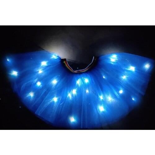 LED Glowing Light Kids Girls Princess Tutu Skirts Children Clothing Wedding Party Dancing Miniskirt Costume Cosplay Led Clothing