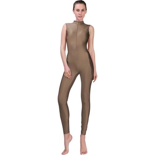 Adult Dance Sleeveless Unitard for Women Spandex Jumpsuits Suit One Piece Turtleneck gymnastic unitards Men Dance Wear
