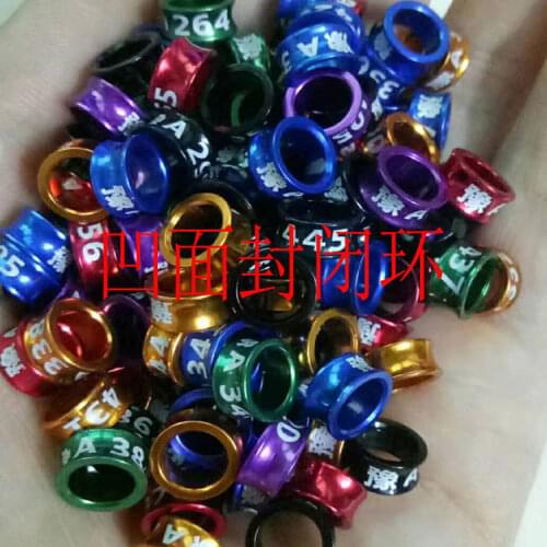 Text -Custom-made) 100 Pcs Aluminium Rings Bird Leg Rings Parrots Leg Bands