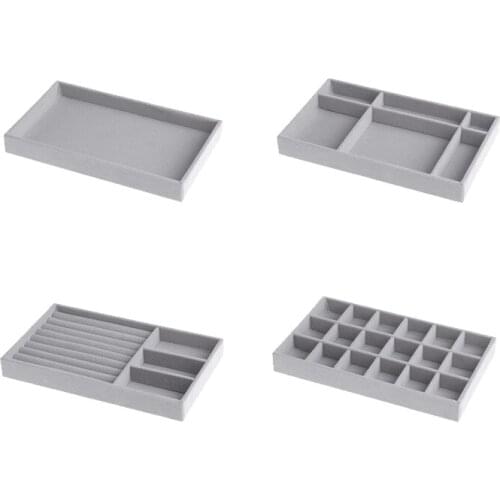 Jewelry Tray Storage Box Stackable, 4 Pcs/Set Drawer Storage Box, Removable Bracelet Earring Display Necklace Storage