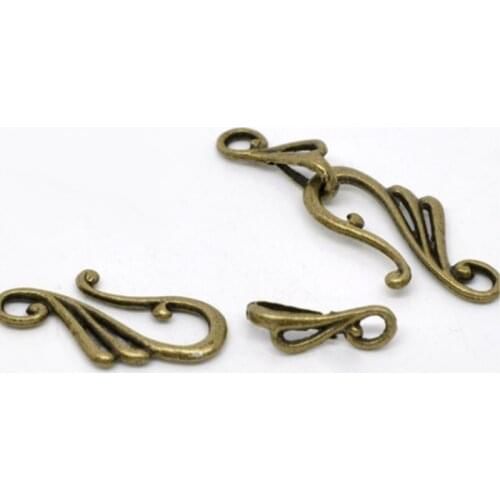 Doreen Box 50 Sets Bronze Color Music Note Shaped Toggle Clasps 25x13mm 16x5.5mm Jewelry Findings Accessories for DIY Handmade