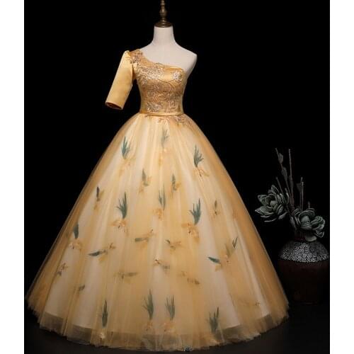 Vestidos De 15 2020 New Real Photo Party Prom Ball Gown One-shoulder Vintage Quinceanera Dresses Plus Size