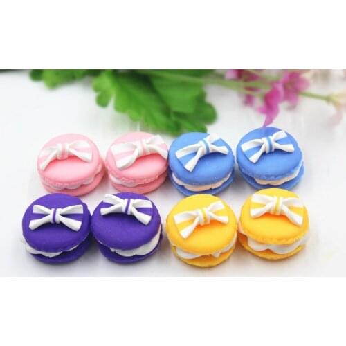 10pcs/lot DIY polymer clay macarons kawaii resin cabochons accessories 24MM