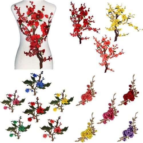 2pieces Exquisite Flower Embroidery Lace Applique Fabric Patches Motif Venise Scrapbooking Clothes Decorated Craft Sewing T2576