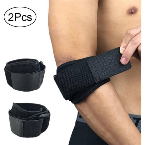 2Pcs Adjustable Arm Brace Support Sport Compression Elbow Brace Joint Pain Relief Tennis Gym Basketball Elbow Band Wrap Bandage