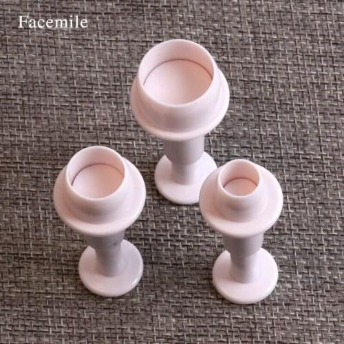 3Pcs/Set Circular Round Fondant Cake Plunger Cutters Cookie Mold Set Tools 51087 Gift