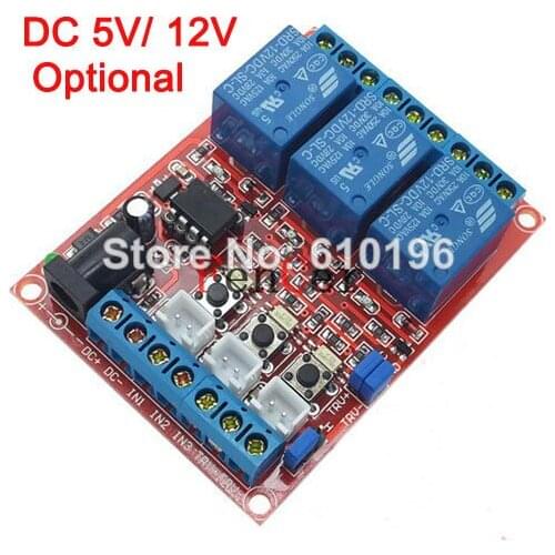 3PCS/LOT DC 5V 12V Optional 3 Channel 3-Channel Latching switch Relay Module High And Low Trigger