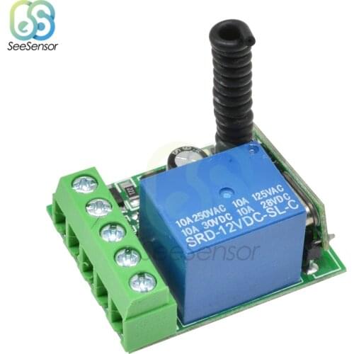 315MHZ 433MHz DC 12V 10A 1 Channel 1Ch Wireless Relay RF Remote Control Switch Heterodyne Receiver Module