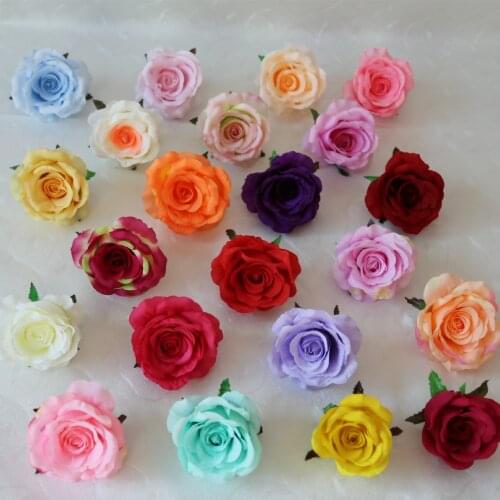 50PCS 10cm Artificial Roses Flower Head DIY Wedding Arches Garland Birthday Party Photography Props Flower Wall Fake Flowers