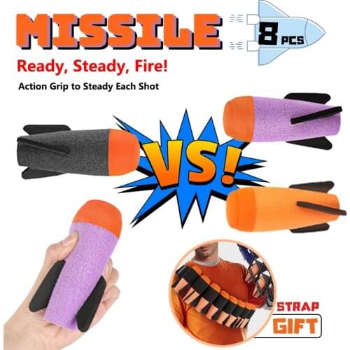 8Pcs Missile Darts For Nerf Soft Missiles for NERF N-Strike Modulus Blaster Battle Missile Strap Elite Sniper Accessory for Kids