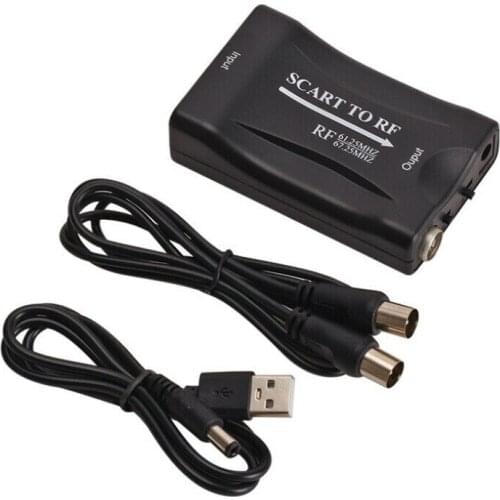 SCART to RF Video Converter Adapter Support RF67.25Mhz 61.25Mhz Output RF