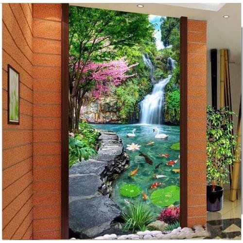 3d pictures diamond painting Lotus pond and waterfall porch full novelty 2020 mosaic art diamond embroidery new hot decor YG1809