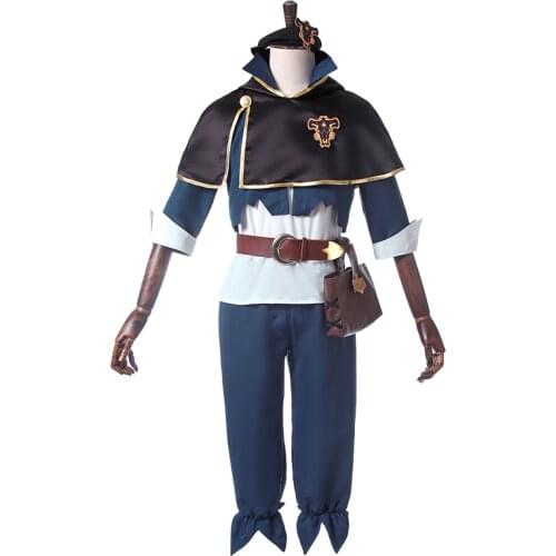 Anime Black Clover Cosplay Costume Asta Cosplay Full Sets Battle suit With Cloak shoes wig Halloween costume for men