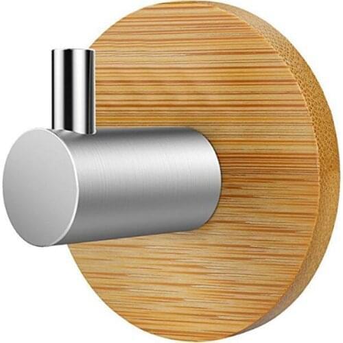 Bamboo Towel Hooks 50pc Stainless Steel Strong Suction Bathroom Kitchen Decorative Rack Key Holder Hat Bag Clothes Shovel Hanger