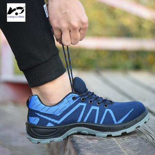 Mens anti-smash and anti-stab boots, breathable and wear-resistant steel toe caps, welders work safely, shoes sneakers