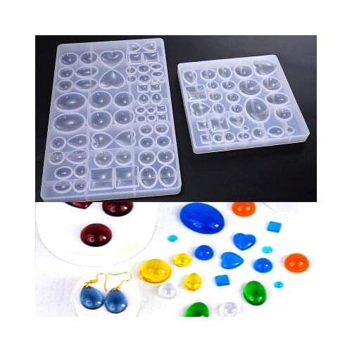 Diy Round Oval Heart Shape Mirror Silicone Mould for Making Pandant Necklace Jewelry Finding Crafts Earrings Accessories