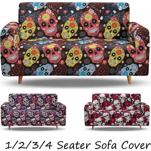 3D Print Flowers Skeleton Elastic Sofa Covers Luxury Sofa Cover For Living Room L Shape Sofa Cover1/2/3/4 Seaters All-inclusive