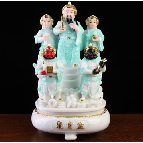 40CM Large Wholesale buddha figure Asia HOME protection shop company Prosperity WU LU CAI SHEN God of wealth FENG SHUI statue