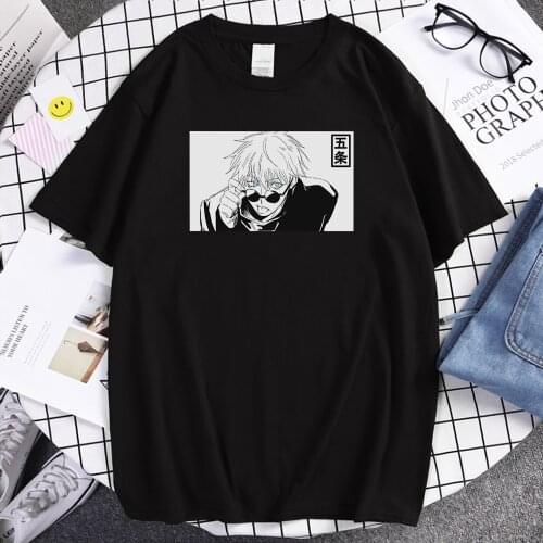 Jujutsu Kaisen - Gojou Satoru Printing Mans T-shirts Simple o-neck T Shirts Sports Loose Tee Shirts Comfortable mans T Shirt