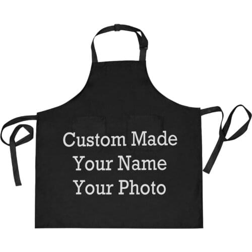 Personalized Custom Apron Polyester Kitchen Chef Adjustable Apron For Man Women Oil Proof Waist Baking Bib Cooking BBQ Pinafore