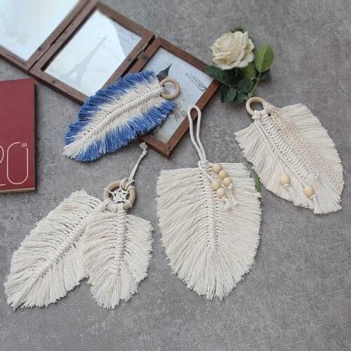 Macrame Hanging Handmade Feathered Charm Tapestry Kids Room Decoration Dream Catcher Charm Nordic Decoration Home