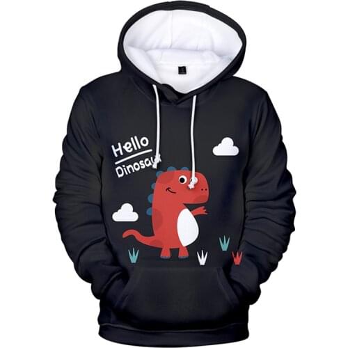 Hello Dinosaur Cartoon Cute 3d Hoodies Pullover Sport Hip Hop Style Men Women Hoodie Tops Long Sleeve Boy Girl Hooded Sweatshirt