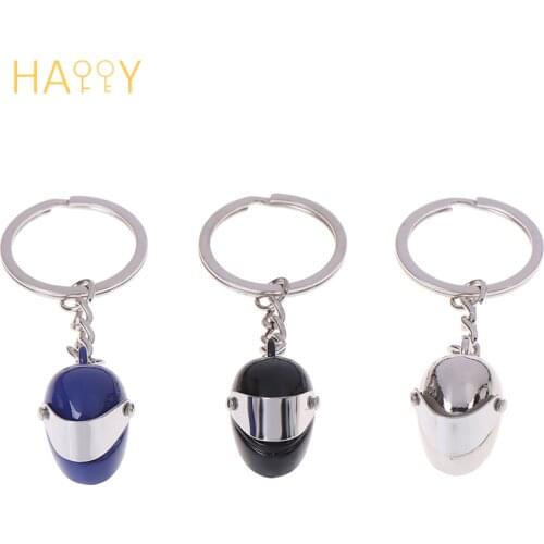 Motorcycle Safety Helmet Keyring Moto Crash Helmet Car Keychain Helmet Shape Metal Key Chain Innovative Gift