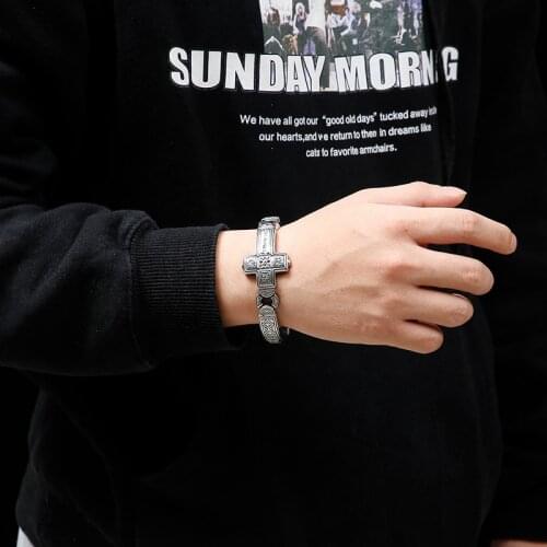 Punk retro cross titanium steel mens bracelet wide-faced rock tide stainless steel jewelry