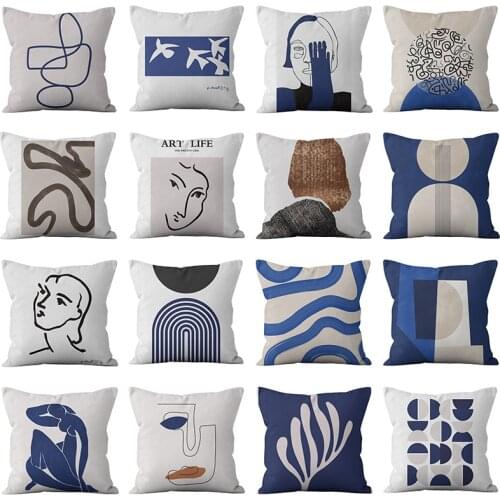 Modern Abstract Geometric Cushion Cover Short Velvet Throw Pillowcase Office Sofa Decorative Pillows Case Minimalist Home Decor