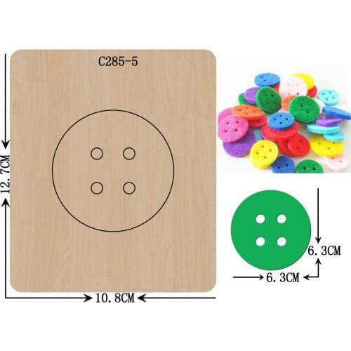 New Felt, buttons Wooden die Scrapbooking C-285-5 Cutting Dies Compatible with most die cutting machines